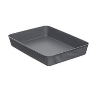TATAY Plastic Storage Basket A4 Baobab | Drawer Organiser | Elegant Functional Design | Home & Office Organisation | Recycled BPA-Free Plastic | 24.7x33.6x5.6 cm, Grey