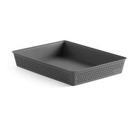 TATAY Plastic Storage Basket A4 Bohol | Drawer Organiser | Minimalist Functional Design | Home & Office Organisation | Recycled BPA-Free Plastic | 26.5x35x5.5 cm, Grey