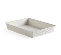 TATAY Plastic Storage Basket A4 Bohol | Drawer Organiser | Minimalist Functional Design | Home & Office Organisation | Recycled BPA-Free Plastic | 26.5x35x5.5 cm, White