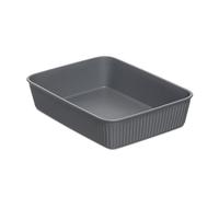 TATAY Plastic Storage Basket A5 Baobab | Drawer Organiser | Elegant Functional Design | Home & Office Organisation | Recycled BPA-Free Plastic | 17.7x24x5.6 cm, Grey