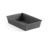 TATAY Plastic Storage Basket A5 Bohol | Drawer Organiser | Minimalist Functional Design | Home & Office Organisation | Recycled BPA-Free Plastic | 17x26x5.5 cm, Grey