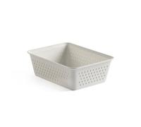 TATAY Plastic Storage Basket A6 Bohol | Drawer Organiser | Minimalist Functional Design | Home & Office Organisation | Recycled BPA-Free Plastic | 12.5x16.5x5.5 cm, White