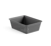 TATAY Plastic Storage Basket A6 Bohol | Drawer Organiser | Minimalist Functional Design | Home & Office Organisation | Recycled BPA-Free Plastic | 12.5x16.5x5.5 cm, Grey