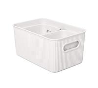 TATAY Plastic Storage Basket Baobab | Set of 3 Organizer Boxes | Integrated Handles | Compact and Versatile Design | Recycled BPA-Free Plastic | 18.7 x 27.8 x 13.3 cm, White