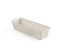 TATAY Plastic Storage Basket Slim Bohol | Drawer Organiser | Minimalist Functional Design | Home & Office Organisation | 100% Recycled BPA-Free Plastic | 8.5x26x5.5 cm, Ecohome