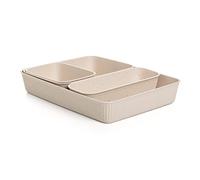 Tatay Set of 4 Drawer Organisers (1pc Slim + 1pc A6 + 1pc A5 + 1pc A4) Baobab ECOHOME, Polypropylene, BPA free, 100% Recycled Material, Beige,7012738