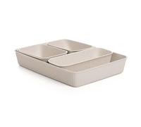 TATAY Plastic Storage Baskets Baobab | Set of 5: 2xA6 + A5 + A4 + Slim | Drawer Organisers | Elegant Functional Design | Home & Office Organisation | 100% Recycled BPA-Free Plastic, Ecohome