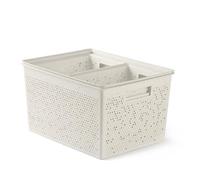 TATAY Plastic Storage Baskets Bohol | Set of 4 Organiser Boxes | Optimal Ventilation | Stackable Modular System | Integrated Handles | BPA-Free Recycled Plastic | 30x39x21.5 cm, Ecohome