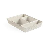 TATAY Plastic Storage Baskets Bohol | Set of 5: 2xA6 + A5 + A4 + Slim | Drawer Organisers | Minimalist Functional Design | Home & Office Organisation | 100% Recycled BPA-Free Plastic, Ecohome