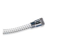 TATAY Reinforced Loop Shower Hose, 2M, PVC Flexo, Universal Thread G 1/2", 5 Year Warranty. Chrome White