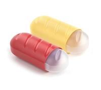 TATAY Sandwich Box Fresh | Set of 2 Units | Compact and Extendable Design, Removable Lid | Freezer, Microwave and Dishwasher Safe | BPA Free | 7.7 x 6.7 x 18-25 cm, Yellow and Red