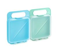 TATAY Sandwich Box Fresh | Set of 2 Units | Compact, Reusable Design with Clip Closure | Freezer, Microwave and Dishwasher Safe | BPA Free | 14 x 4 x 18 cm, Blue and Mint Green