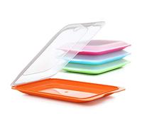 TATAY Set 4 cold meat container, with lid and body removed, in four colours, reusable and stackable, made of BpA-free plastic