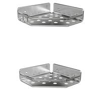 TATAY Set of 2 Corner Shower Racks Moon, 100% Stainless Steel, Aluminium, Minimalist Design, 10 Year Warranty. Measures 20 x 20 x 5,5 cm