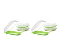 TATAY Set of 3 Cold Meat Containers with Lid MAXI, BPA Free, Reusable, Stackable, Dishwasher and Microwave Safe, Lime Colour. Sizes 17 x 6,2 x 25,2 cm (Pack of 2)