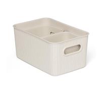 TATAY Set of 3 Rectangular Organiser Boxes Baobab ECOHOME (1 x 5L + 2 x 1,5L), Polypropylene, BPA Free, 100% Recycled Plastic. Measures 18,1 x 27,2 x 13 cm, Beige
