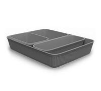Tatay Set of 4 Drawer Organisers (1pc Slim + 1pc A6 + 1pc A5 + 1pc A4) Baobab, Polypropylene, BPA free, Grey