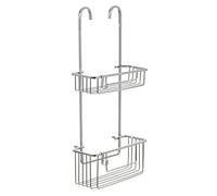 TATAY Shower Caddy 2 Tiers Aluminium | Resists Humidity and Corrosion | Supports 8 kg | Easy No-Drill Installation | Modern Design | Hanging Shower Basket with Efficient Drainage | 28 x 15,5 x 56 cm