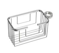 Tatay 6604900 Rectangular Shower Shelf with Hanger for Bars, Prevents Drilling, 100% Stainless Steel, Anodised Aluminium, Modern Design, Measures 24 x 11.5 x 12.5 cm