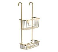 TATAY Shower Shelf for Shower Screen Aluminium | Resists Humidity and Corrosion | Supports 16 kg | Easy No-Drill Installation | Modern Design | Efficient Drainage | 28 x 15,5 x 56 cm - Gold