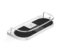 TATAY Shower Shelf No-Drill for Shower Rail Aluminium | Resists Humidity | Supports 5 kg | Easy No-Drill Installation | Modern | Hanging Shower Basket with Efficient Drainage | 12.5 x 11.5 x 24 cm