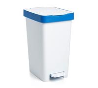 Tatay Smart Pedal Bin, 25L Capacity, Retractable Pedal, Polypropylene, BPA Free, 30L Trash Bag. Blue Recycling. Measures 26 x 36 x 47cm