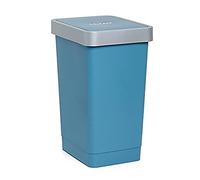 Tatay Smart Tilting Lid Bin, 25L Capacity, Polypropylene, BPA Free, 30L Trash Bag, Ocean Blue, Measures 26 x 34 x 47 cm