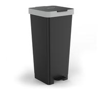TATAY Smart 40L Rubbish Bin Kitchen with Pedal | Compact and Functional Design | For Indoor and Outdoor Use | Fits 30L-50L Bags | BPA-Free Durable Plastic | 33x31x67cm, Black