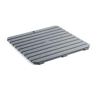 TATAY Square shower floor made of strong plastic, wood effect finish, with anti-UV, anti-slip protection, with rubber plugs at the base.