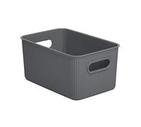 TATAY Storage Basket Baobab 11x2.3x19.5 cm Set of 4 Organiser Boxes | Storage Basket Household | 4-Piece Set | BPA-Free Material | Recycled Plastic Material | Integrated Carry Handles, Grey