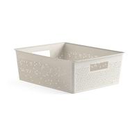 TATAY Rectangular Organiser Box 12L Bohol, Polypropylene, BPA Free, 100% Recycled Plastic. ECOHOME Beige. Measures 30 x 39 x 13,5 cm