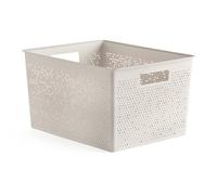 TATAY Rectangular Organiser Box 20L Bohol, Polypropylene, BPA Free, 100% Recycled Plastic. ECOHOME Beige. Measures 30 x 39 x 21,5 cm