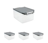 TATAY Storage Box, 14 L, Polypropylene, Grey, One Size (Pack of 4)