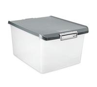 TATAY Storage Box with Lid, 35L Capacity, with handles, Polypropylene, BPA Free, Grey. Dimension 38 x 48 x 26 cm