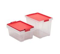 Tatay Storage Boxes With Lids Multipurpose - Style Set Of 3: 2 X 7 L + 1 X 15 L Lid Hinges Included Stackable And Lightweight