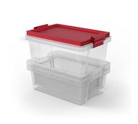 TATAY Set of 3 Storage Boxes with Lid, 60 L Capacity, with Handles and Wheels, Lid 100% recycled materials, BPA Free, Black. Measures 37 x 51 x 45 cm