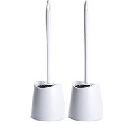 TATAY Toilet Brush | Durable Materials | Modern Design | Fixed and Long-Lasting Brush for Hygienic Cleaning | Multiple Bathroom Brush Colors | Made in Spain | 12 x 12 x 38 cm - White (Pack of 2)