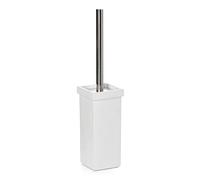TATAY Toilet Brush | High-Strength Polyresin | Decorative and Elegant Design | Functional Toilet Brushes | 7.5 x 7.5 x 35 cm - Iconik Collection - White