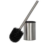 TATAY Toilet brush Satin, Made of Stainless Steel, Polypropylene inner bucket, Black brush, BPA Free. Measures 9 x 9 x 37 cm