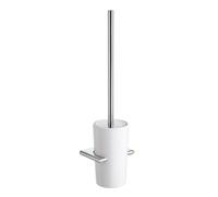 TATAY Toilet Brush Wall-Mounted | Screws Included | 100% Inox Ceramic and Zamak | Compact and Functional Toilet Brushes | 9.5 x 8.5 x 37 cm - Ronda Collection - White