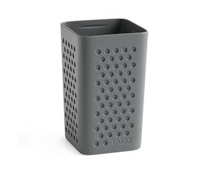 TATAY Toothbrush and Toothpaste Cup Bohol, Polypropylene, BPA Free, 100% Recycled Plastic, Anthracite Grey, Measures 6.5 x 6.5 x 11 cm