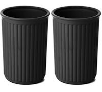 TATAY Toothbrush Holder Black | Recycled Plastic | Toothbrush and Toothpaste Holder | Easy to Clean | Stable Bathroom Cup Holder | Minimalist Plastic Toothbrush Holder | Made in Spain - BaoBab