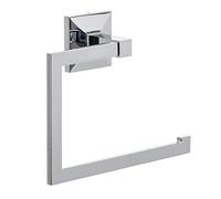 TATAY Towel Rail Bathroom Without Drilling or With Screws | Includes Glue&Fix Adhesive Kit (Holds up to 5kg) and Screws | Stainless Steel | Modern Design | 20 x 6.5 x 16 cm - Iconik Model - Metallic
