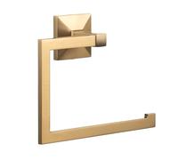 TATAY Towel Rail Bathroom Without Drilling or With Screws | Includes Glue&Fix Adhesive Kit (Holds up to 5kg) and Screws | Stainless Steel | Modern Design | 20 x 6.5 x 16 cm - Iconik Model - Gold