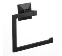 TATAY Towel Rail Bathroom Without Drilling or With Screws | Includes Glue&Fix Adhesive Kit (Holds up to 5kg) and Screws | Stainless Steel | Modern Design | 20 x 6.5 x 16 cm - Iconik Model - Black