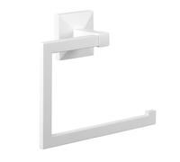 TATAY Towel Rail Bathroom Without Drilling or With Screws | Includes Glue&Fix Adhesive Kit (Holds up to 5kg) and Screws | Stainless Steel | Modern Design | 20 x 6.5 x 16 cm - Iconik Model - White
