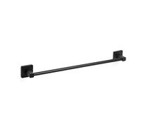 TATAY Large Bathroom Towel Holder, from the NERO bathroom accessories collection, Stainless Steel and Zamak, Double Fixing System with Screws and Glu fix, Black Towel Rail. Measures 6 x 6,5 x 60 cm