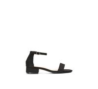 'Tate' Ankle Strap Low Block Heel Summer Sandals XY London Jet Black 4