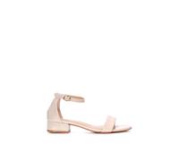 'Tate' Ankle Strap Low Block Heel Summer Sandals XY London Nude 5