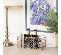 Tate Gold Painted Rectangular Metal Wire Storage Basket